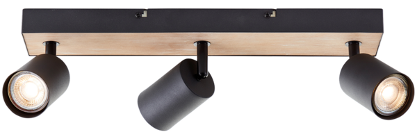 Brilliant AG Leuchten G93070-76 Jello Wood LED Spotbalken 3-flammig schwarz holz