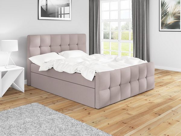 A&J MöbelLand GmbH Boxspringbett BERG mit 2 Bettkästen und Topper. (Boxspringbett mit Bettkasten und gepolstertem Kopfteil. Inclusiv Topper !, TOP ANGEBOT), Länge 216 cm Höhe 106 cm