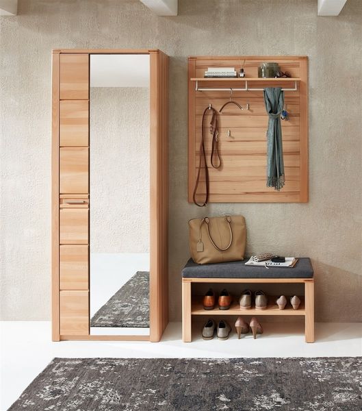 Garderoben-Set >Nature One< 3-teilig, soft-close, FSC Kernbuche teilmassiv - 179x201x40cm (B/H/T)