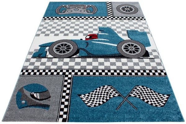 Teppium Teppich Rennwagen, Rechteckig, Höhe: 11 mm, Kinderteppich Rennwagen Teppich Baby Teppich Kinderzimmer Pflegeleicht Bild 2