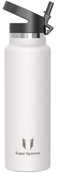 Super Sparrow Trinkflasche Edelstahl 1.5L - Breite Öffnung SwivelSip Thermosflasche - BPA-Frei Thermoskanne, Ergonomisch Trinkflaschen Strohhalm für Sport, Travel, Schule, Outdoor