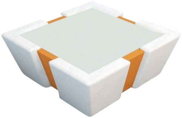 Couchtisch Apollonia - Mikrofaserstoff - apricot-weiß