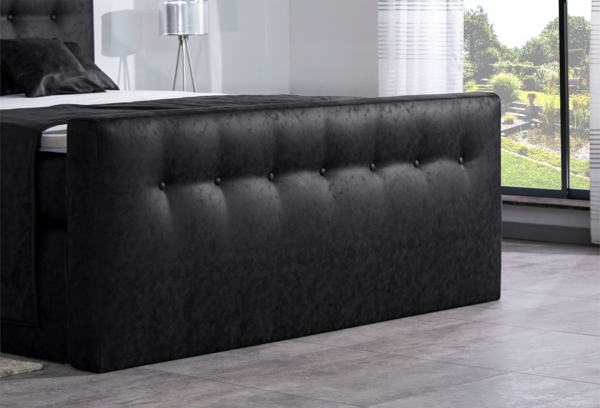 Meisterbetten Boxspringbett Celo 140x200 in MS-Black, Matratzenbezug Nano, Ergoflex-Topper Bild 5