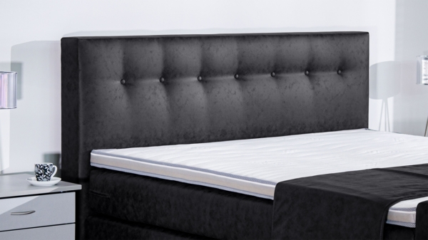 Meisterbetten Boxspringbett Celo 140x200 in MS-Black, Matratzenbezug Nano, Ergoflex-Topper Bild 4