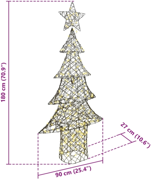 vidaXL Weihnachtsbaum mit 240 LEDs Warmweiß 180 cm Rattan 42018993 Bild 7