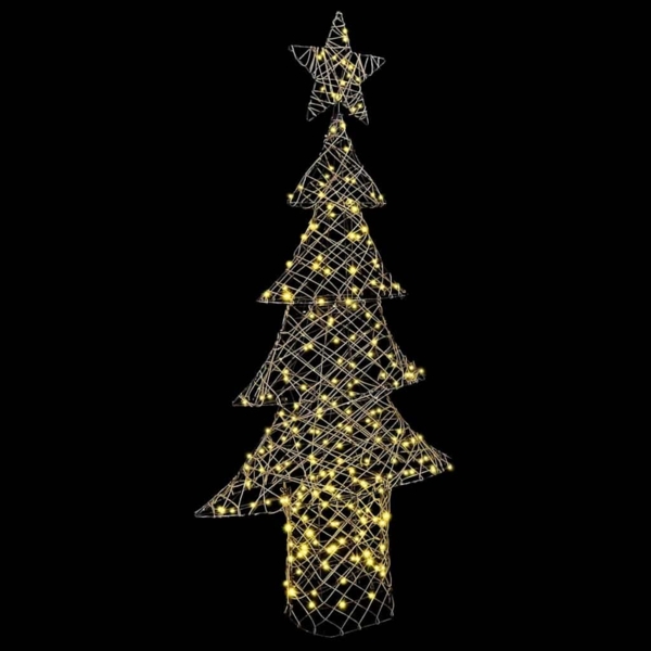 vidaXL Weihnachtsbaum mit 240 LEDs Warmweiß 180 cm Rattan 42018993 Bild 2