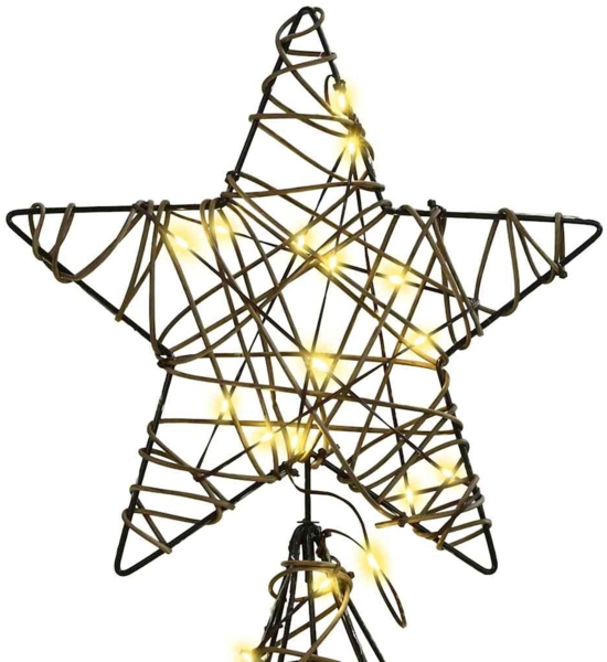 vidaXL Weihnachtsbaum mit 240 LEDs Warmweiß 180 cm Rattan 42018993 Bild 4