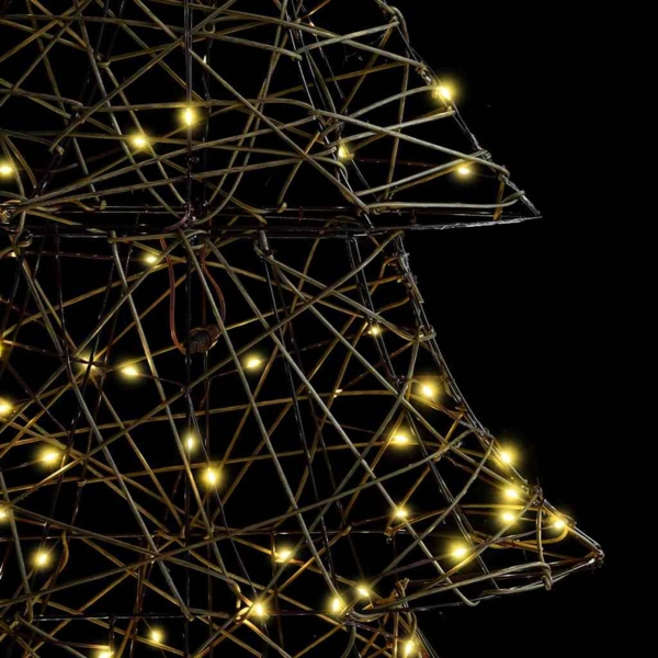 vidaXL Weihnachtsbaum mit 240 LEDs Warmweiß 180 cm Rattan 42018993 Bild 5