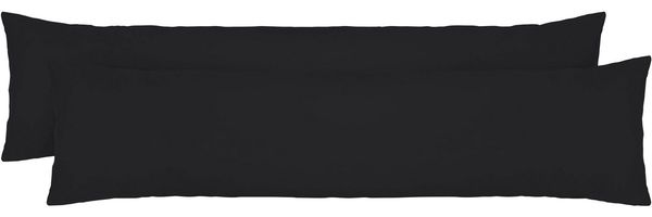 biberna 0077144 Kopfkissenbezug Feinjersey, gekämmte Baumwolle, superweich 2 x 40 x 140 cm, schwarz Bild 3
