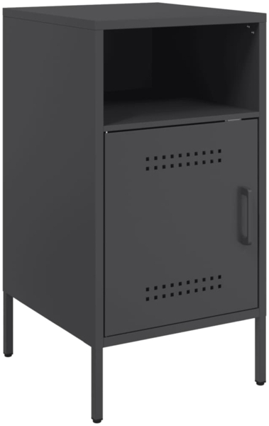 vidaXL Nachttisch Schwarz 36x39x68 cm Stahl 843066