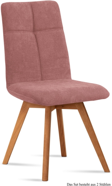 Esszimmerstuhl (2er-Set) Dimut 47x92x60 Eiche geölt/Rosewood