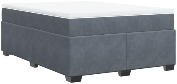 vidaXL Boxspringbett mit Matratze Dunkelgrau 160x200 cm Samt 3285294