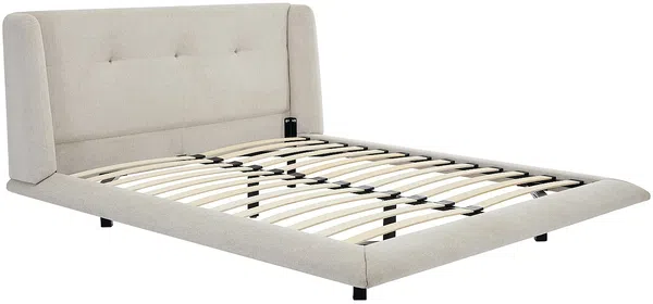 Vente-unique - PENAVI Bett Stoff Beige - B 219 cm x H 103 cm x L 176 cm Bild 3