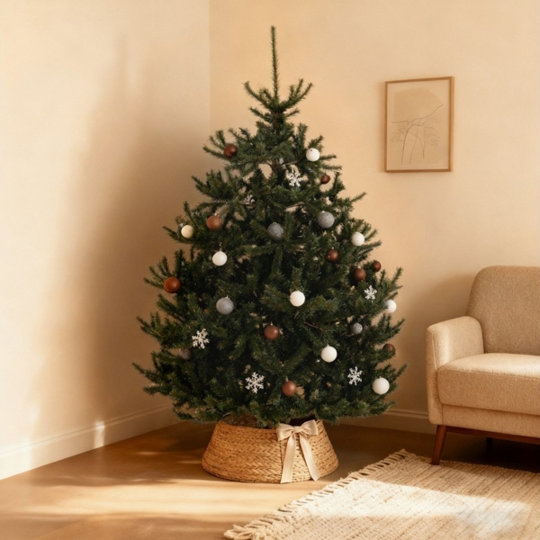 Salcar Künstlicher Weihnachtsbaum Ultra-realistische Nordmanntanne Weihnachtsbaum Künstlich Tannenbaum, Nordmanntanne, 210 cm mit 1512 Spitzen, sehr dicht, ohne Lücken