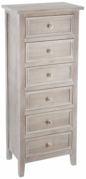 Kommode mit 6 Schubladen BLANC CHARME
