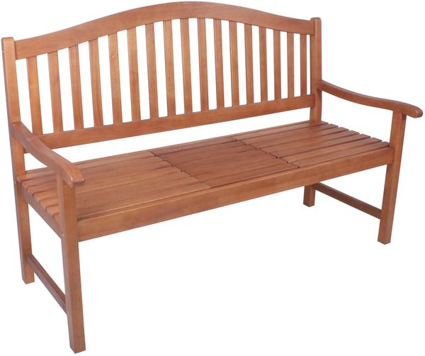Gartenbank ARLES - 150cm Breit, Eukalyptus, Natur | Terrassenbank Wetterfest Sitzbank Outdoor Bank