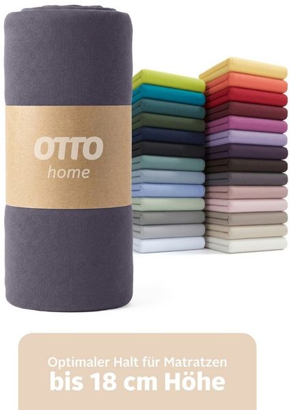 OTTO home Spannbettlaken PHYSALIS in BASIC und PREMIUM Qualität, 100% Baumwolle, Jersey (110 g/m), Gummizug: rundum, (2 Stück), für Matratzen bis 18 cm Höhe, Bettlaken, Spannbetttuch, pflegeleicht