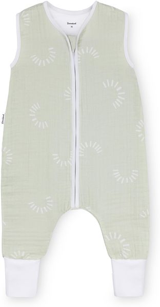 Ehrenkind® Baby Sommerschlafsack mit Füßen Musselin | aus weicher OEKO-TEX zertifizierter Bio-Baumwolle | Sommer Baby Schlafsack 1 TOG Gr. 80 Farbe Salbei Gemustert