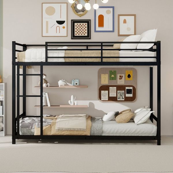 OYRREU Etagenbett Metall-Etagenbett Geeignete Matratzengröße: 90x190 cm