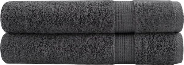 vidaXL Premium Handtücher SOLUND 2 Stk. Anthrazit 100x200 cm 600 g/m² 137172
