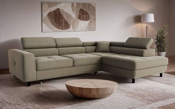OTTO home Ecksofa AADEN Schlafsofa 254 cm - OTTO. Verlässliche Qualität, mit Bettfunktion, Bettkasten, Kopfstützen, rechts/links bestellbar