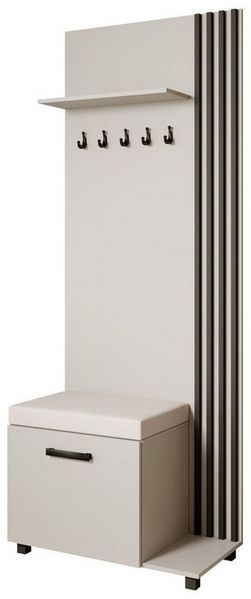 Beautysofa Garderobenschrank Garderobenschrank mit Aufhängern LIVIA (Mit eleganten Kleiderbügeln) mit Verschließbarer Schuhschrank
