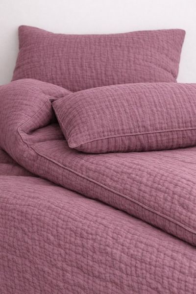 Sandiik Bettwäsche Musselin Bettwäsche in Mauve aus Biobaumwolle, made ein Stuttgart aus Bio-Baumwolle