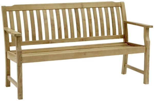 Gartenbank Nelson aus Teakholz, klassisch, natur, 2-3 Sitzplätze, Outdoor, Brafab