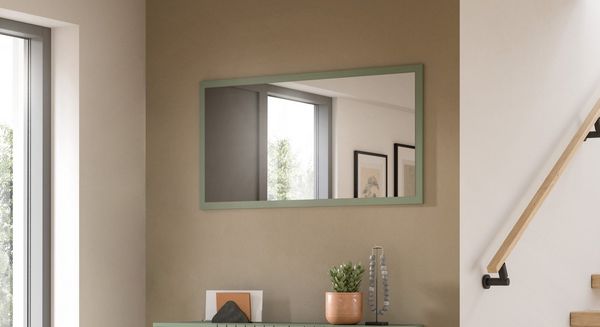 furnling Garderobenspiegel Stalon, großzügige Spiegelfläche mit Rahmen in Smoke Green, Breite 106 cm