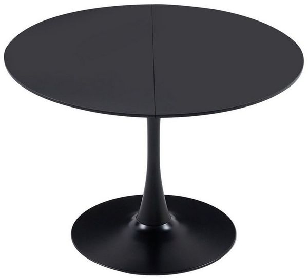 GrandCA HOME Esstisch Moderner Esstisch im Minimalistischen Stil, Runder Küchentisch (1-St), aus MDF, 70/80/110cm×75cm, Weiß/Schwarz
