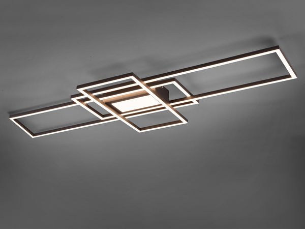 Große LED Deckenlampe IRVINE mit Farbwechsler und Fernbedienung 105 x 42cm groß in Anthrazit - Wandleuchte
