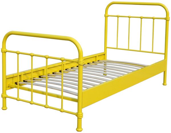 Vipack 'New York' Einzelbett gelb, 90x200 cm