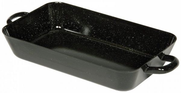 RIESS Profi Bratpfanne Email, schwarz, mit Griff, Länge: 260 mm