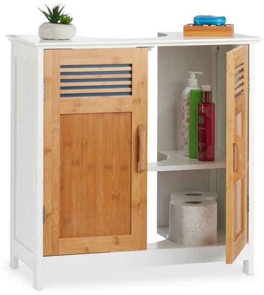 Waschbeckenunterschrank mit Bambustüren