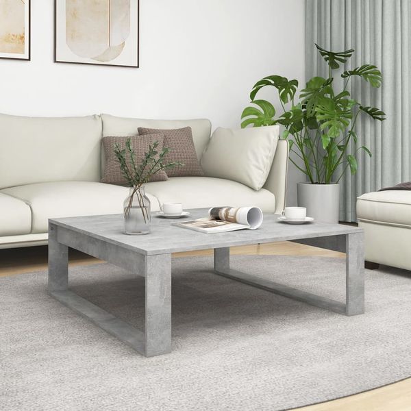 vidaXL Couchtisch Betongrau 100 x 100 x 35 cm Spanplatte [808634]
