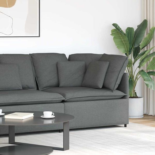 vidaXL Modulares Sofa Eckmodul mit Kissen Dunkelgrau 100 cm 4104448
