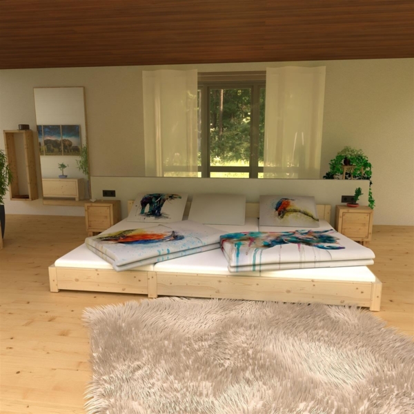 Familienbett "Familien-Nesterl" 270 200 23 Fichte 90/90/90cm ohne Ablage