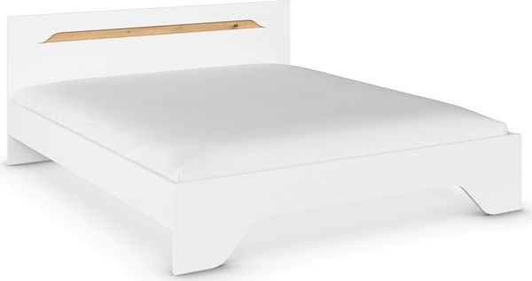 OTTO home Bett Doppelbett Holzbett Futonbett AGORDO (Liegefläche: 180x200 cm), mit stilvoller Kopfteil-Absetzung in Eiche Artisan MADE IN GERMANY