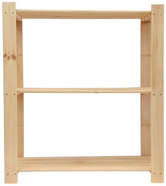 Regal 90x80x40cm Fichte 3 Böden Bücherregal Wandregal Standregal Holzregal