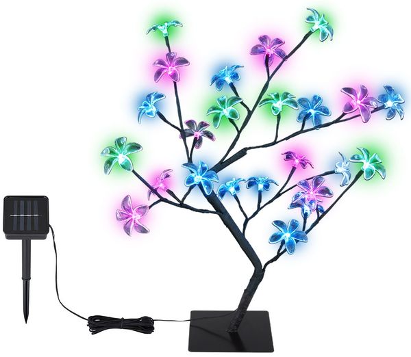 LED Solarleuchte, Schwarz, Metall, Stehend, Schalter, H 60cm