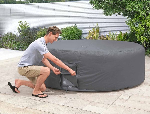 Bestway Abdeckung Grau Ø236 x 71 cm PVC und POM 42035737