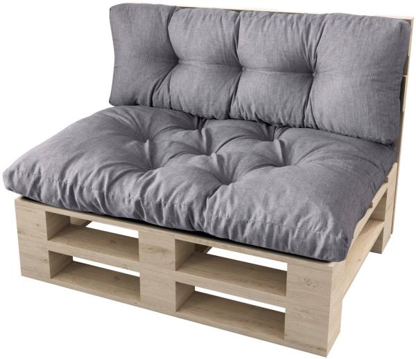 sunnypillow Palettenkissen Malmo - Set Sitzkissen 120x80x12 + Rückenkissen 120x40x15, palettenmöbel palettencouch polsterauflage