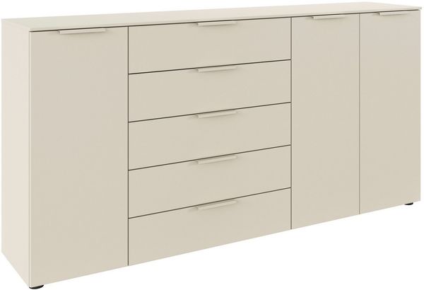 rauch Schubkastenkommode Kommode Türkommode Sideboard Kombikommode FLIPP (Breite 200 cm mit 4 Einlegeböden), 3-türig mit 5 Schubladen und Soft-Close-Funktion