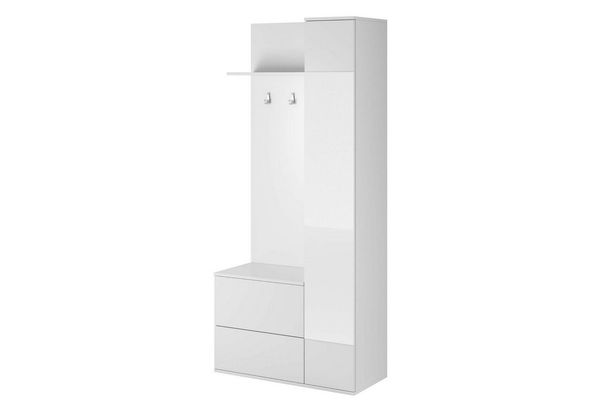 MOEBLO Kompaktgarderobe VERDE (mit Spiegel Flurgarderobe Schrank Garderobe Schuhschrank, Dielenschrank Wandschrank Regal Diele & Flur Kleiderschrank) (BxHxT): 90x195x34cm