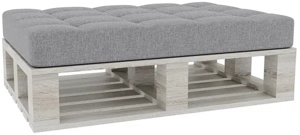 Gutekissen® Palettenkissen Gesteppte Kissen mit Knöpfen, Palettenauflagen Sitzkissen Rückenlehne Gesteppt PFG (Sitzkissen 120x50, Grau)