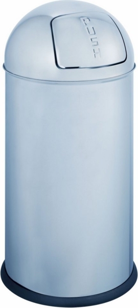 Alco Abfallsammler mit Push-Klappe Metall 28l silber