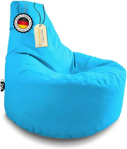 Patchhome Gamer Sitzsack, bereits befüllt, Polyester aqua, Ø 80 cm