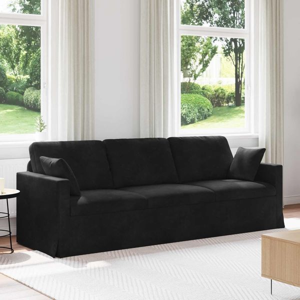 vidaXL Sofa Schwarz 228 x 78 x 80 cm Samt 42024446