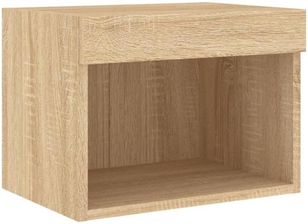 vidaXL TV-Schrank mit LED-Leuchten, Holzwerkstoff, Sonoma-Eiche, 30 x 30 x 40 cm
