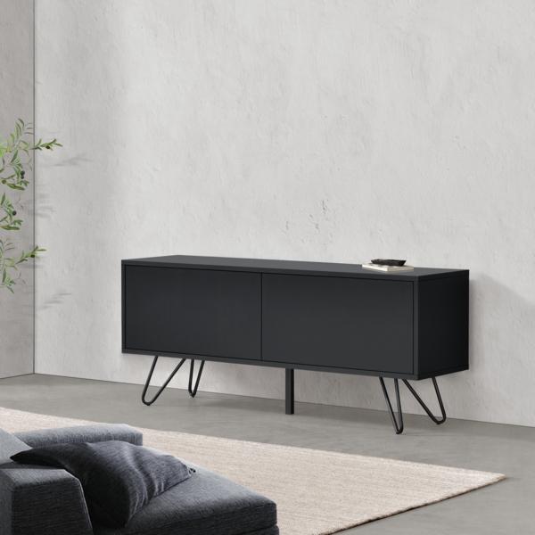 Sideboard Bollebygd 46,5x110x30cm Schwarz en. casa